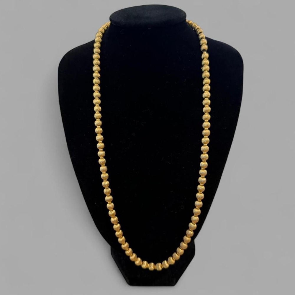 Gold Beaded Women's Necklace - Elegant Gold Strand